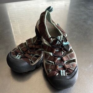 Brown and Teal Outdoor Sandals
